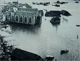 Church of Brouwershaven flooded